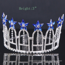 royalblue flower Crown Rhinestone Tiara Crystal Crowns For Party